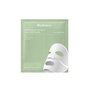 Гідрогелева маска з морською ламнарією Biodance Refreshing Sea Kelp Real Deep Mask для контролю жирності шкіри та покращення текстури шкіри 8809937361473 фото