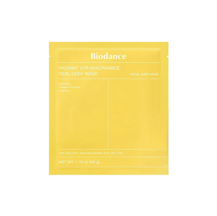 Гідрогелева масок з ніацинамідом та глутатіоном Biodance Radiant Vita Niacinamide Real Deep Mask для рівної текстури шкіри та зменшення пор 8809937361459 фото