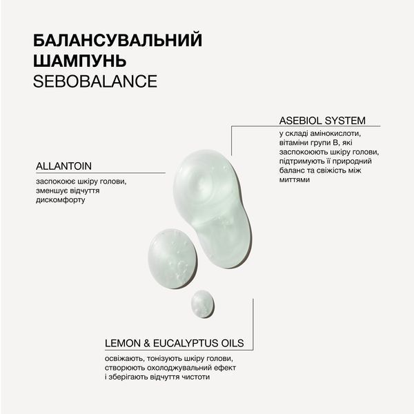 Балансувальний шампунь для волосся і шкіри голови схильних до жирності Sebobalance Triology. 500 мл 4823109705333 фото