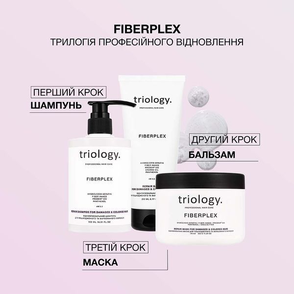 Відновлювальний шампунь для пошкодженого та фарбованого волосся Triology. Fiberplex 500 мл 4823109705340 фото