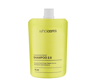 Тревел-пак шампуню для глибокого очищення whocares Shampoo 2.0 Fundamental Repair 75 мл 4820268260321 фото